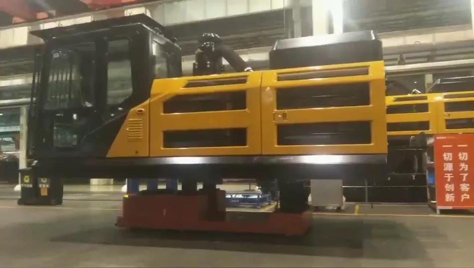 25臺重載AGV——國自助力某大型挖掘機工廠打造柔性產線！